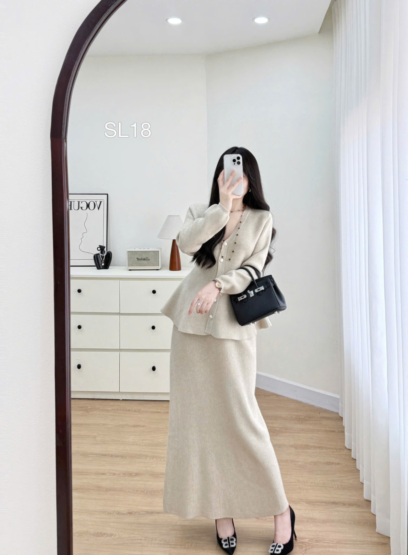 SL18 Set len xòe cúc cài