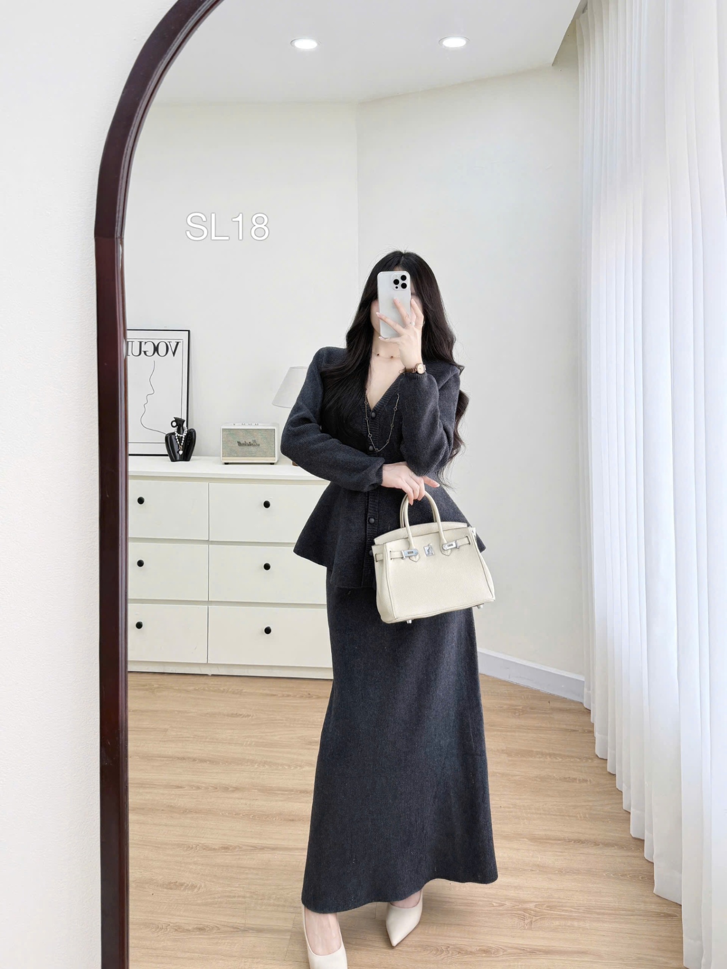 SL18 Set len xòe cúc cài