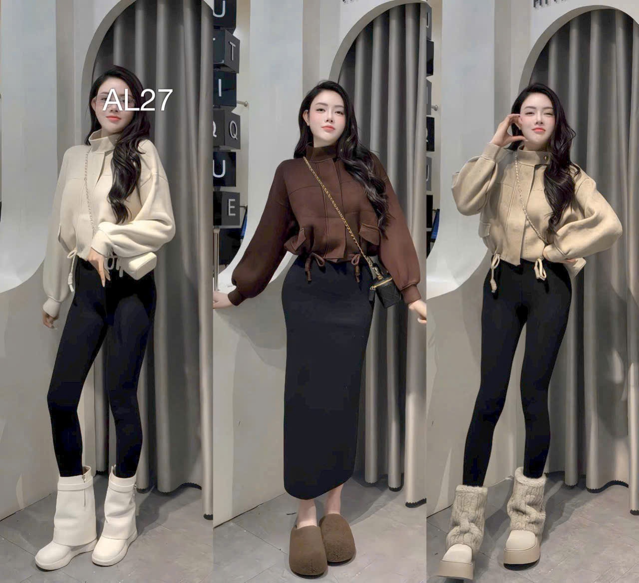 AL27 Áo len ép cổ tàu