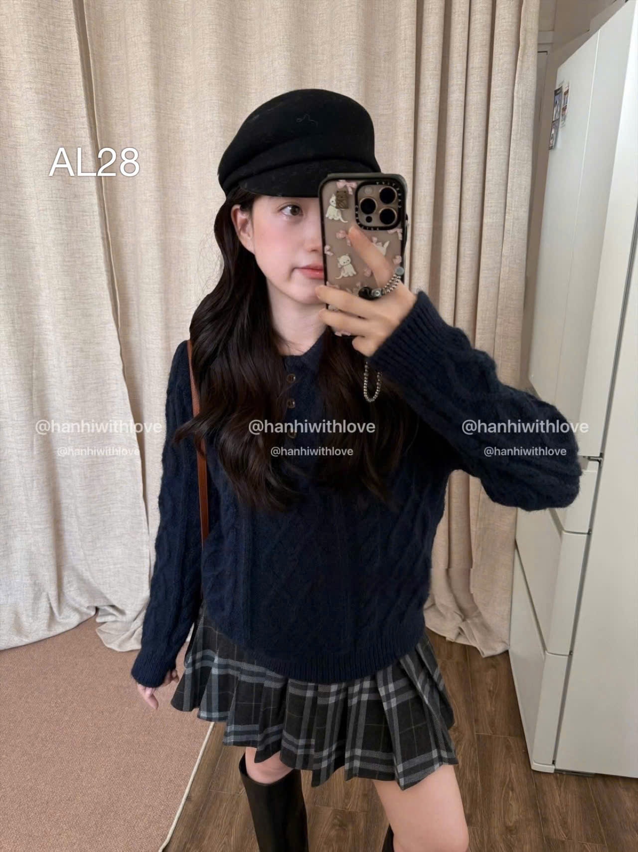AL28 áo len thừng cổ bẻ