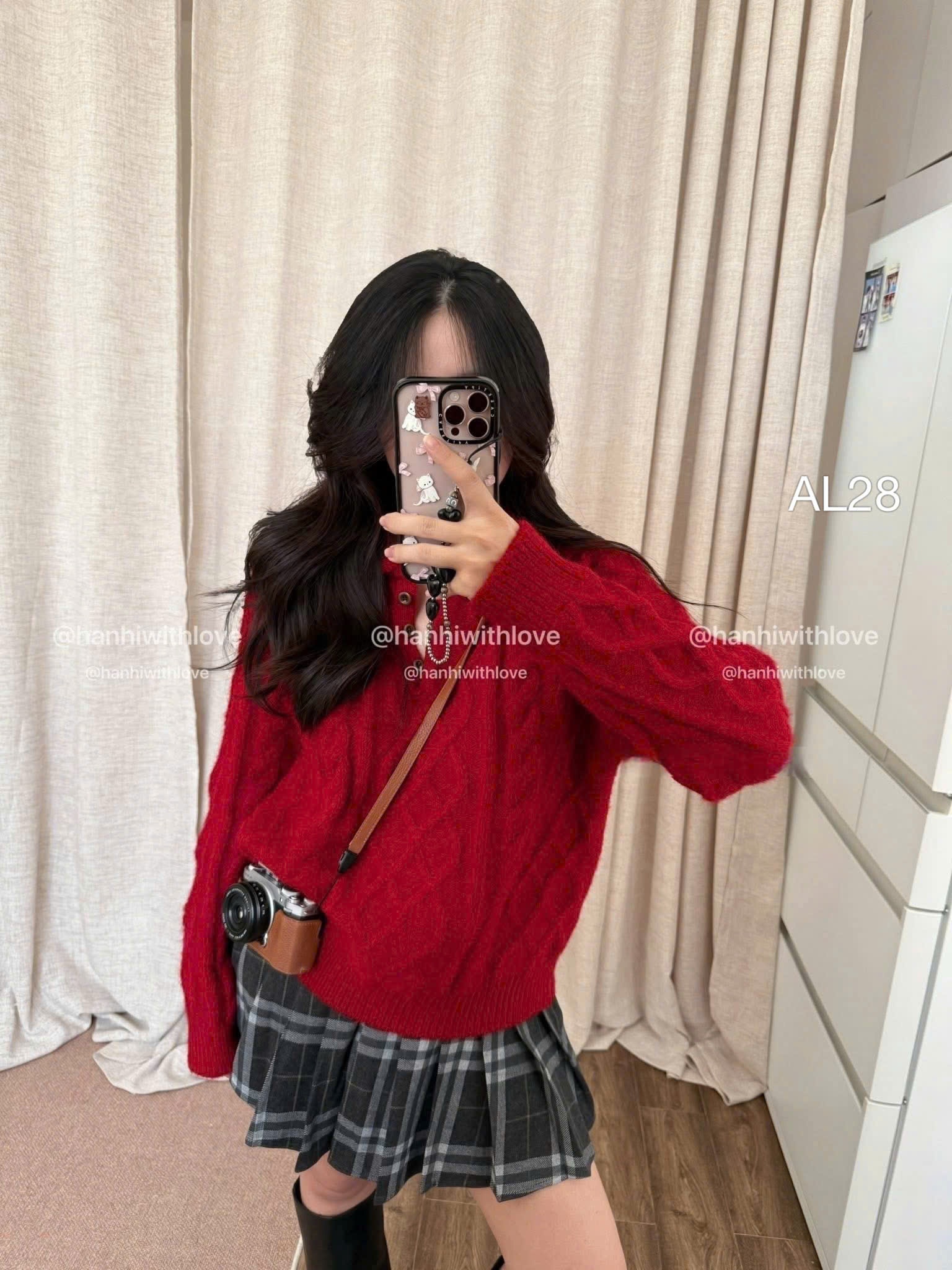 AL28 áo len thừng cổ bẻ