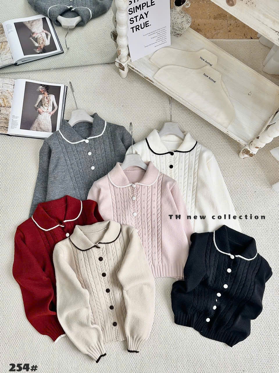 AL254 Áo len thừng cổ sen