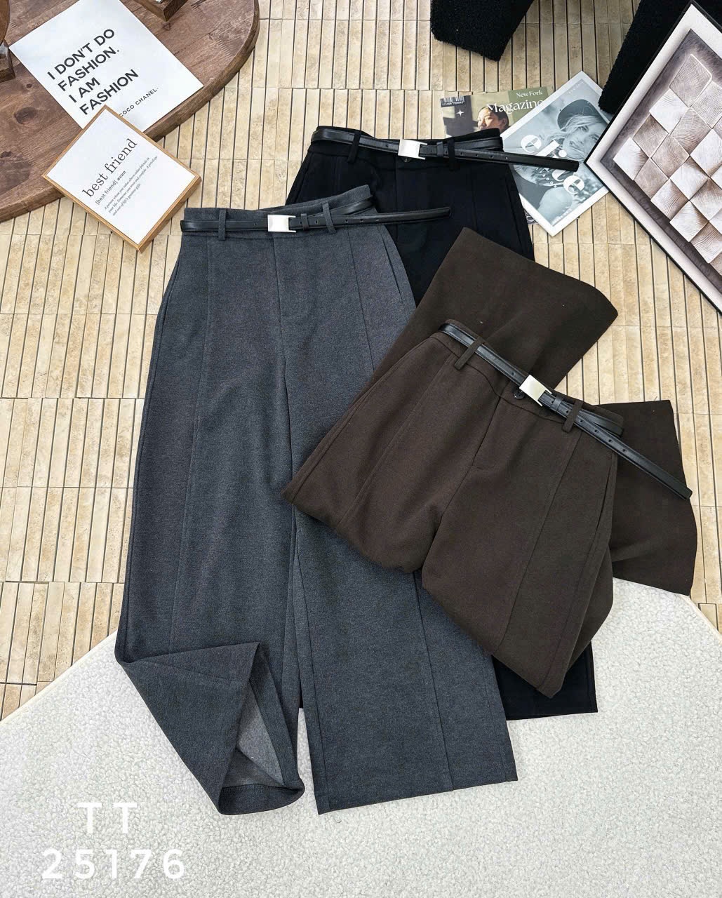 Q25176 Quần xuông dài 93cm kèm đai