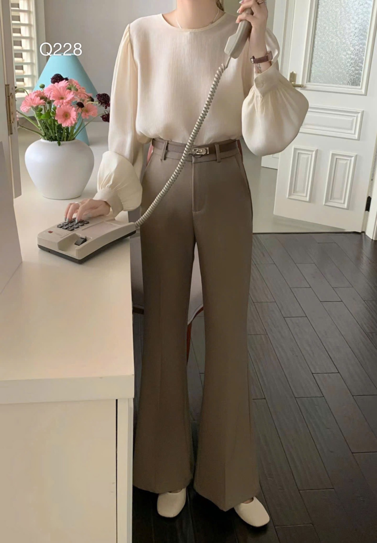 Q228-Q6503 Quần loe 1 cúc quảng châu