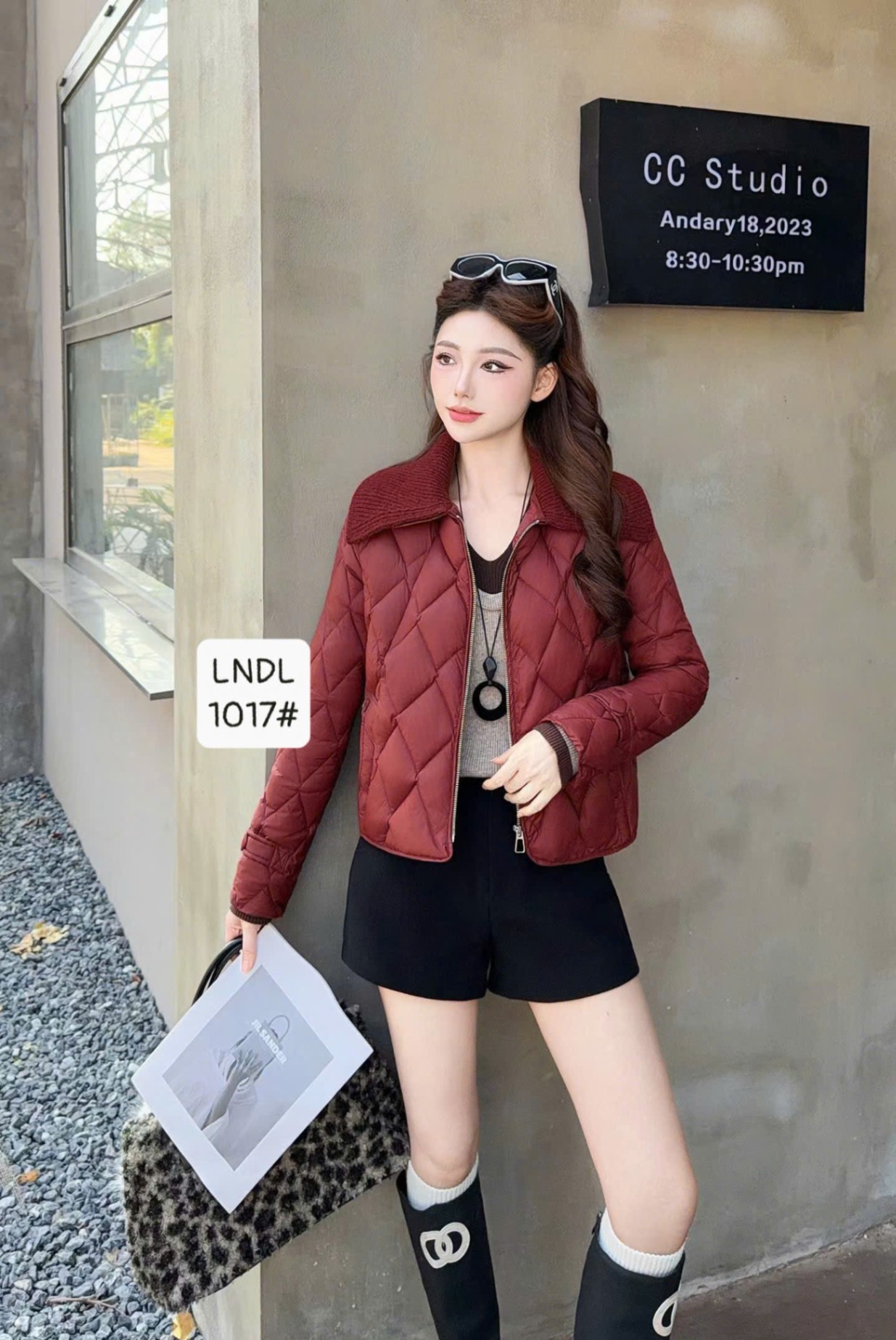 AP1017 Áo phao hình thoi bản cổ to