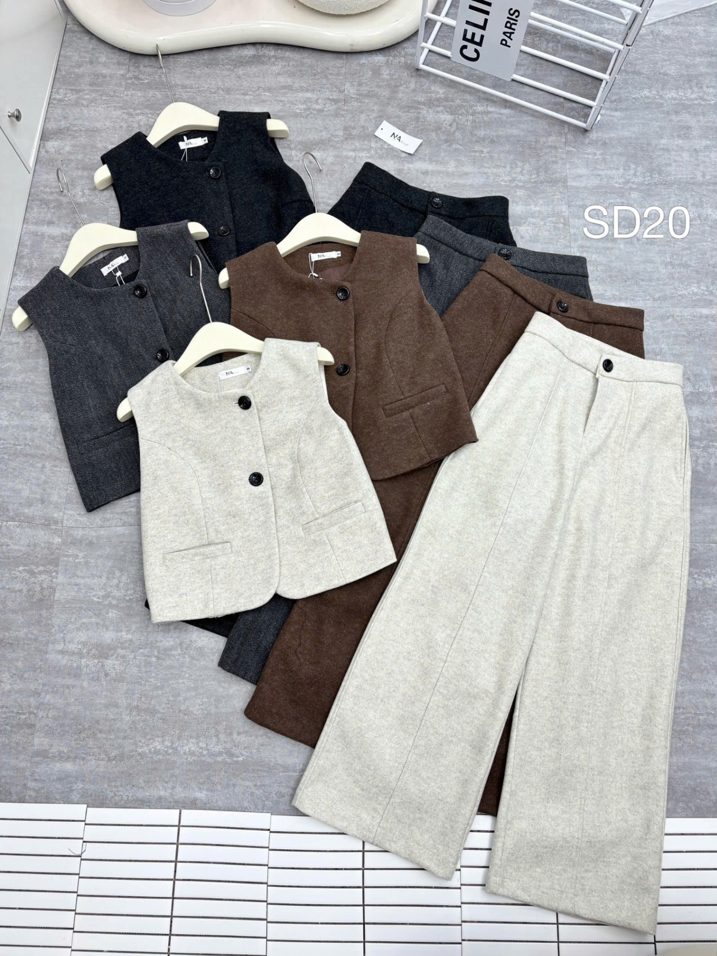 SD20 set dạ gile quần xuông