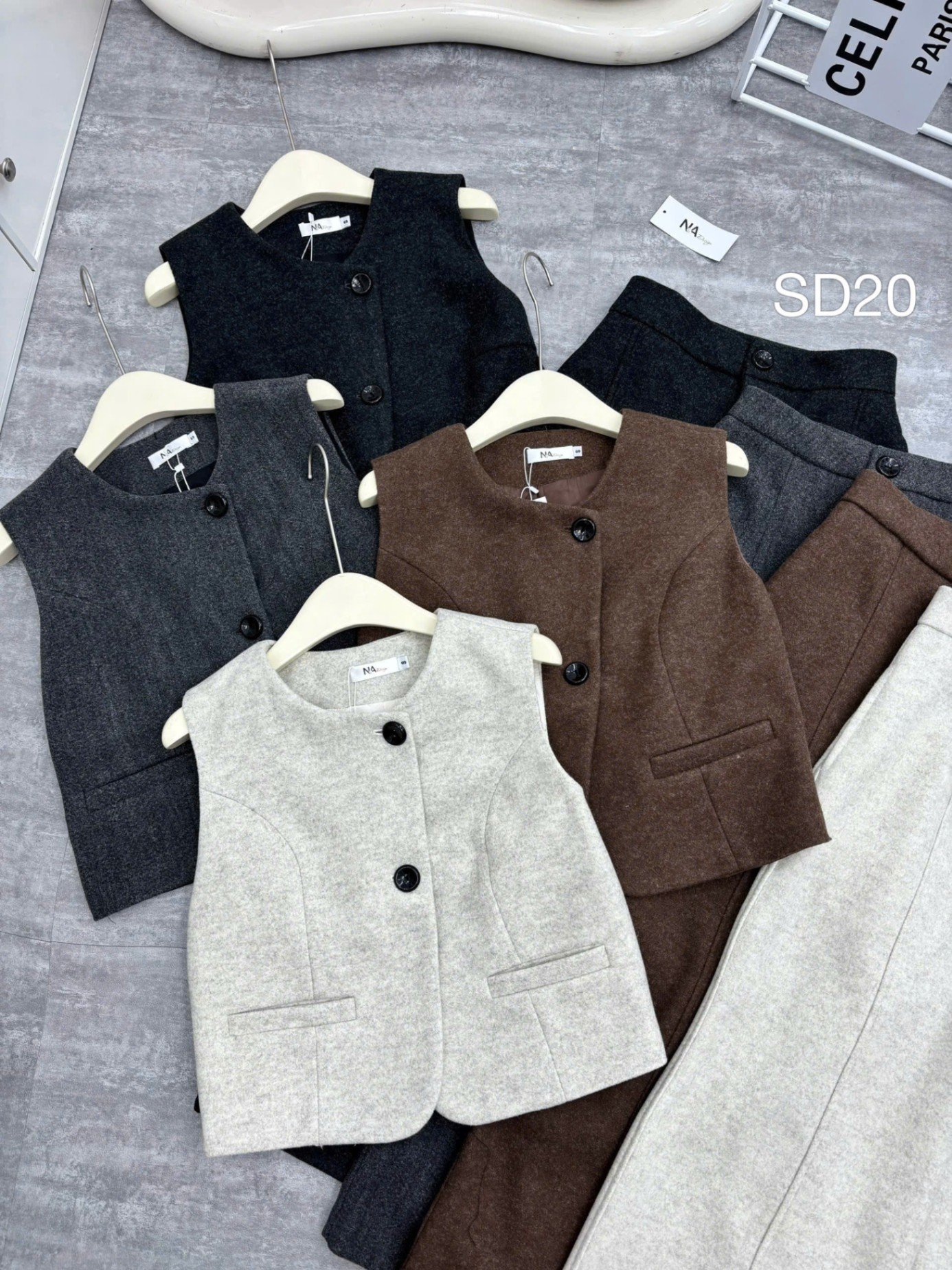 SD20 set dạ gile quần xuông