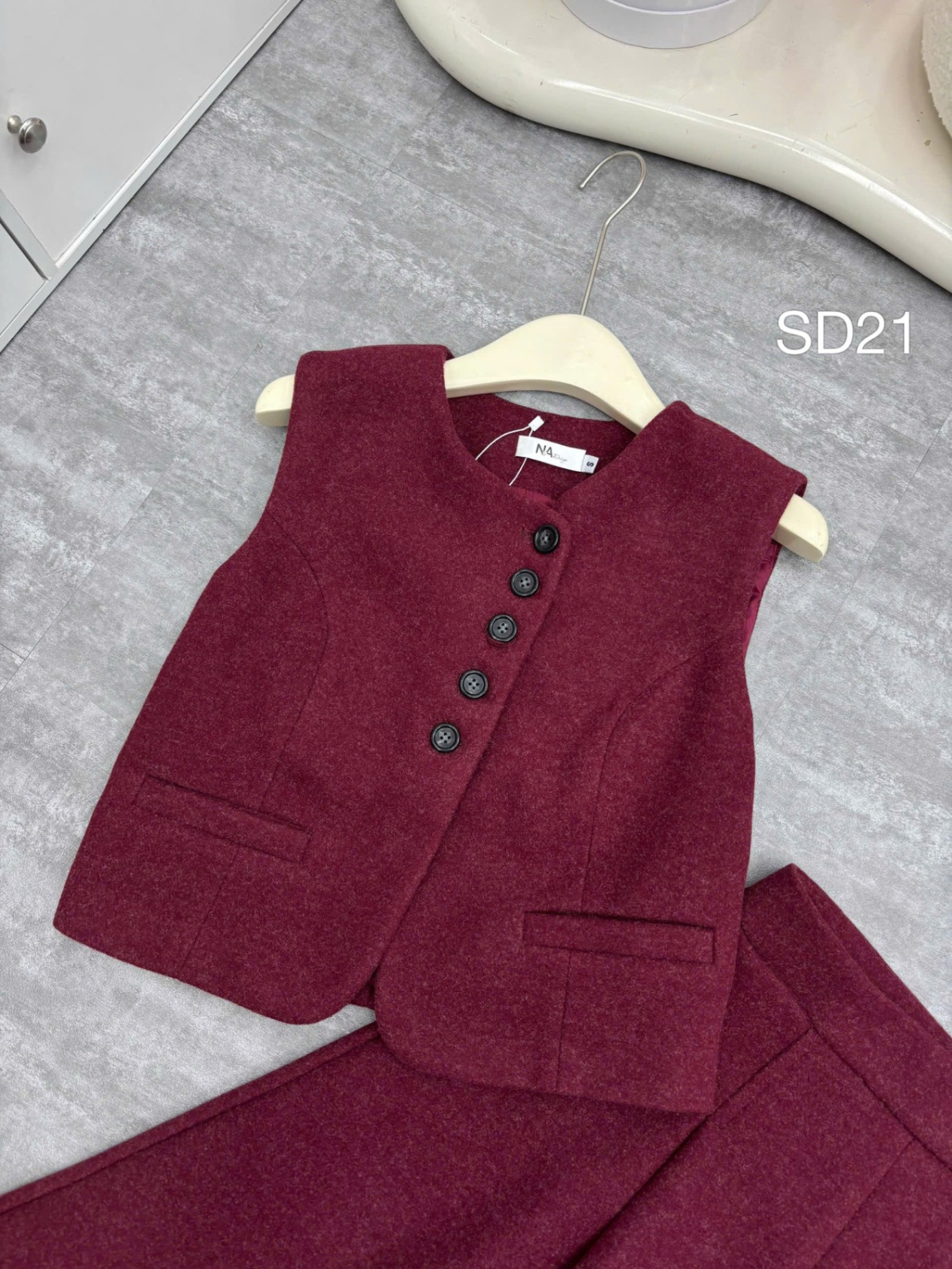 SD21 set dạ gile chân váy