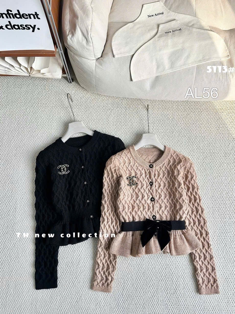 AL56 áo len peplum nơ