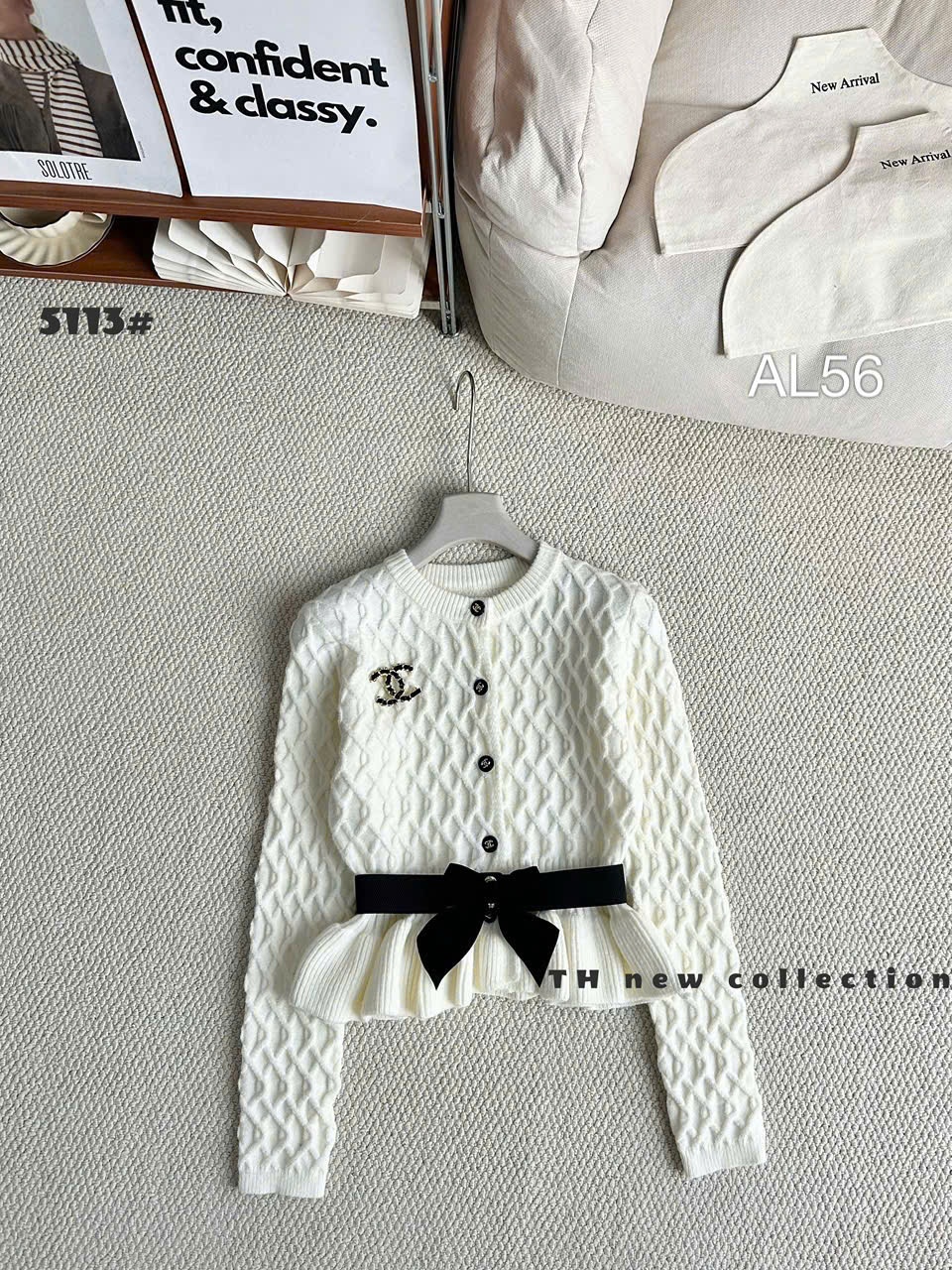 AL56 áo len peplum nơ