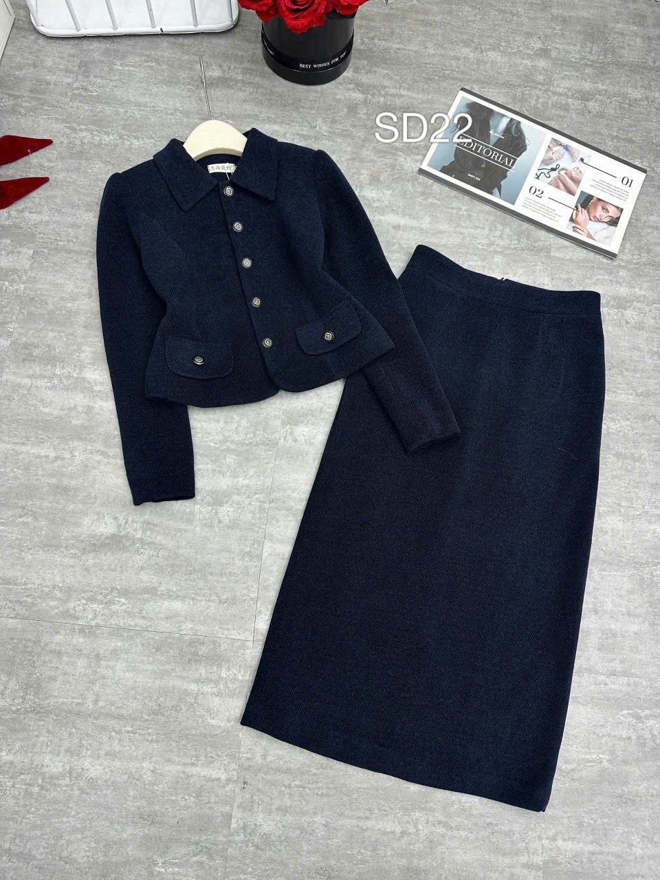 SD22 Set dạ cúc vàng cổ đức