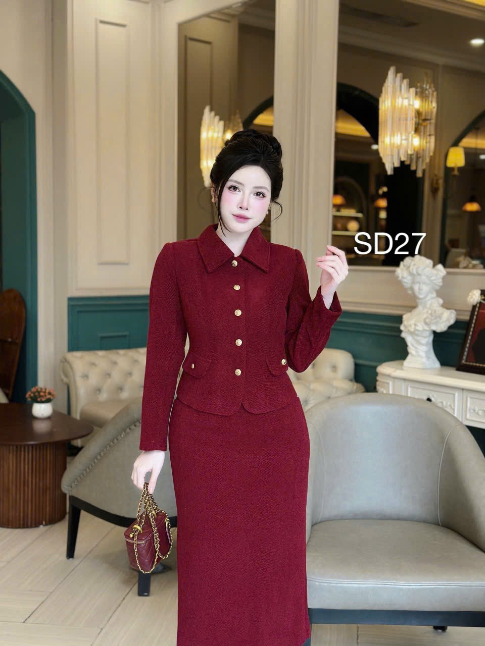 SD27 set dạ cổ trơn