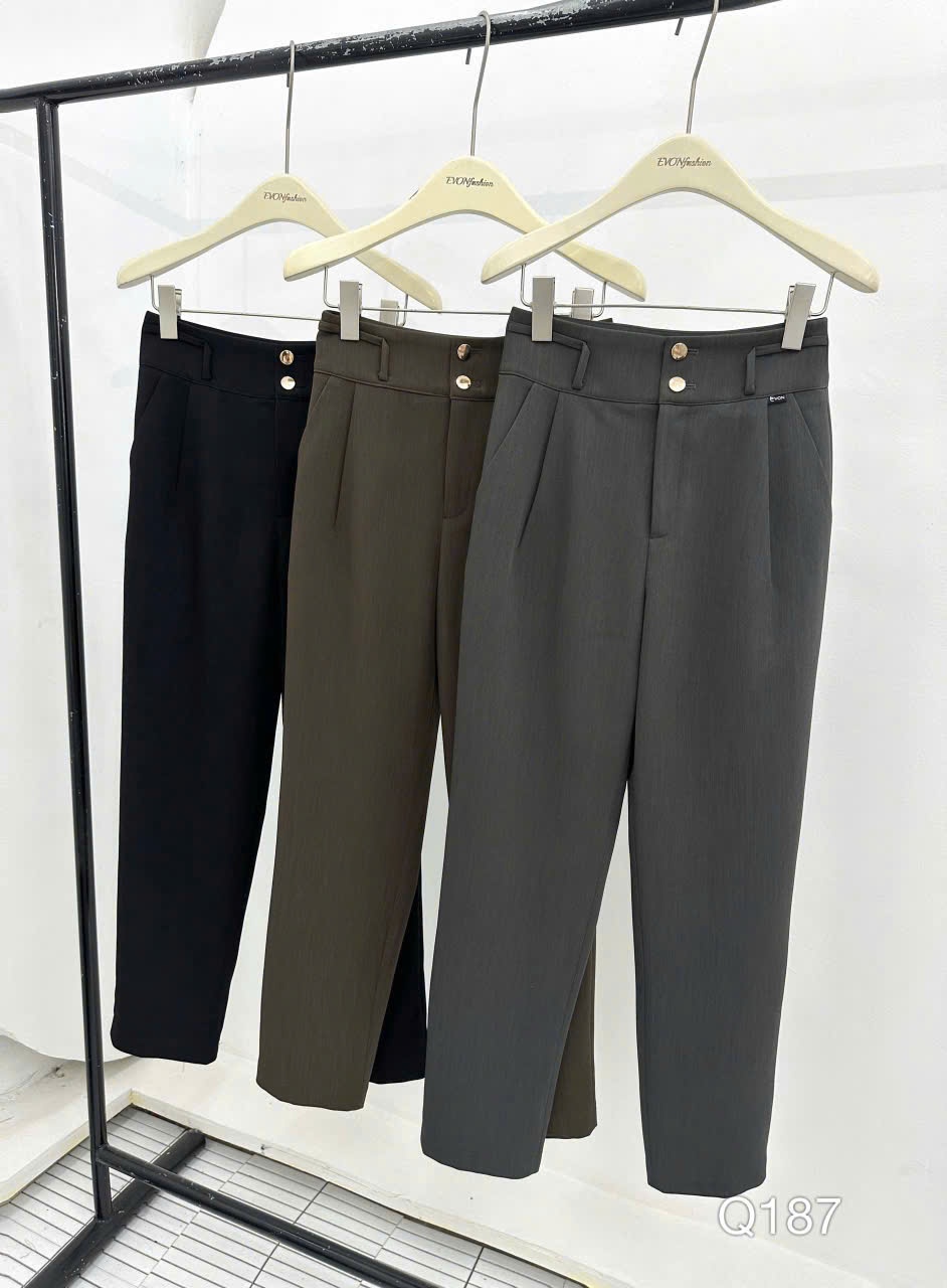 Q187 Quần baggy 2 cúc vàng