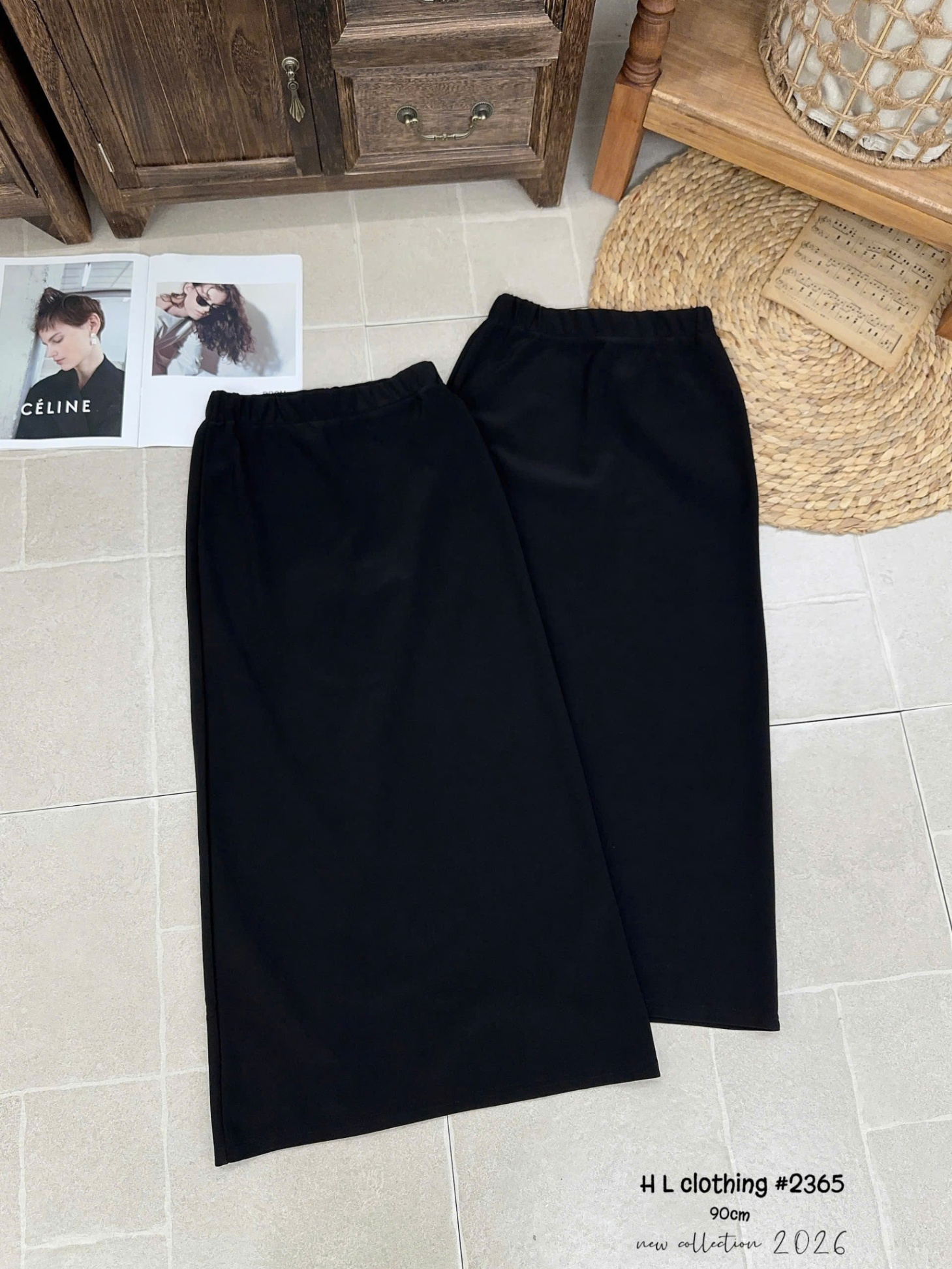 CV2365 Chân váy umi xẻ sau dài 90cm
