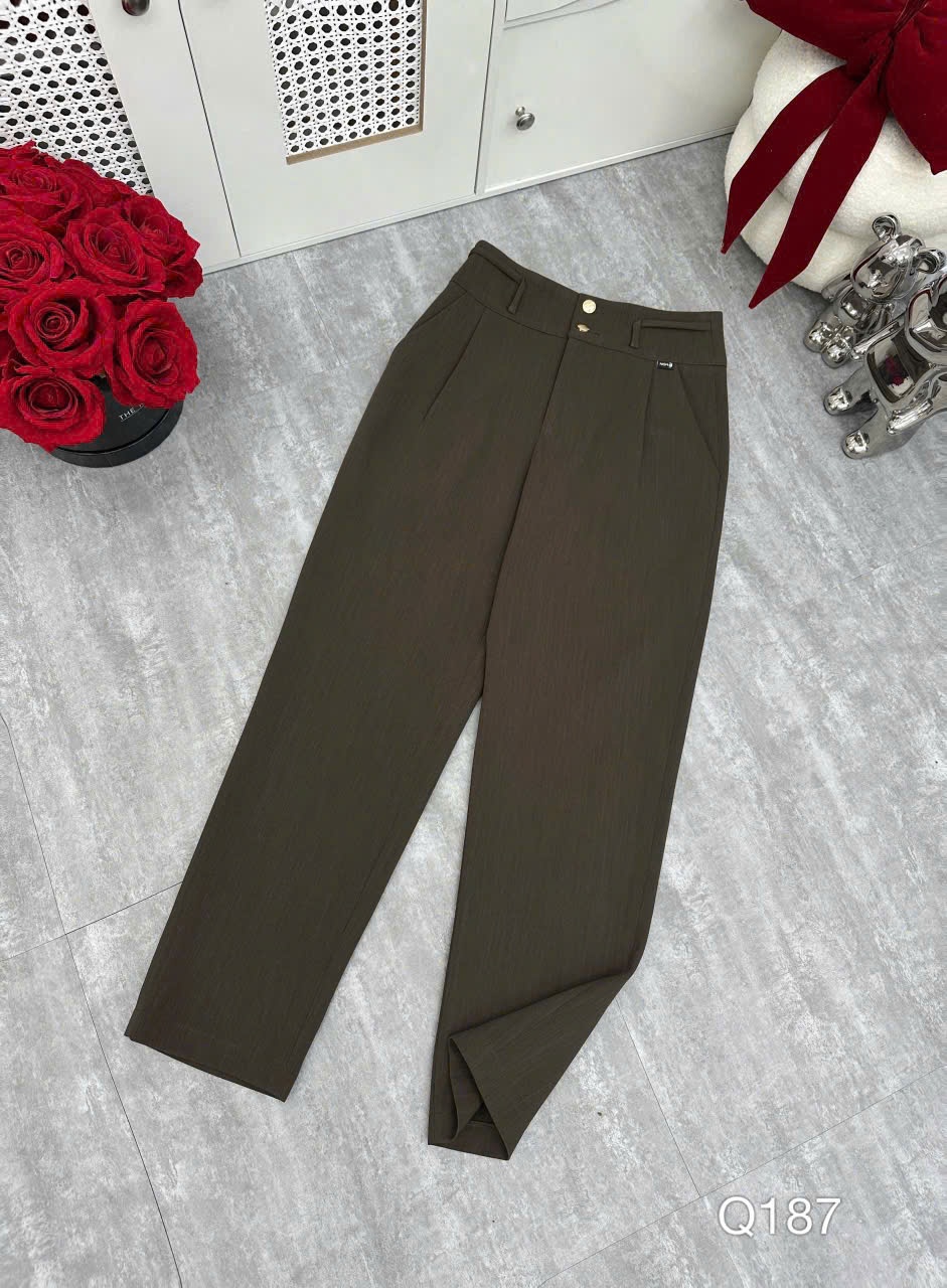 Q187 Quần baggy 2 cúc vàng