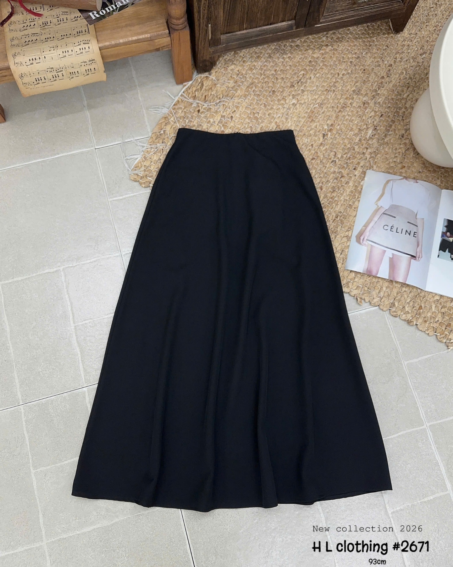 CV2671 Chân váy xòe dáng dài 93cm