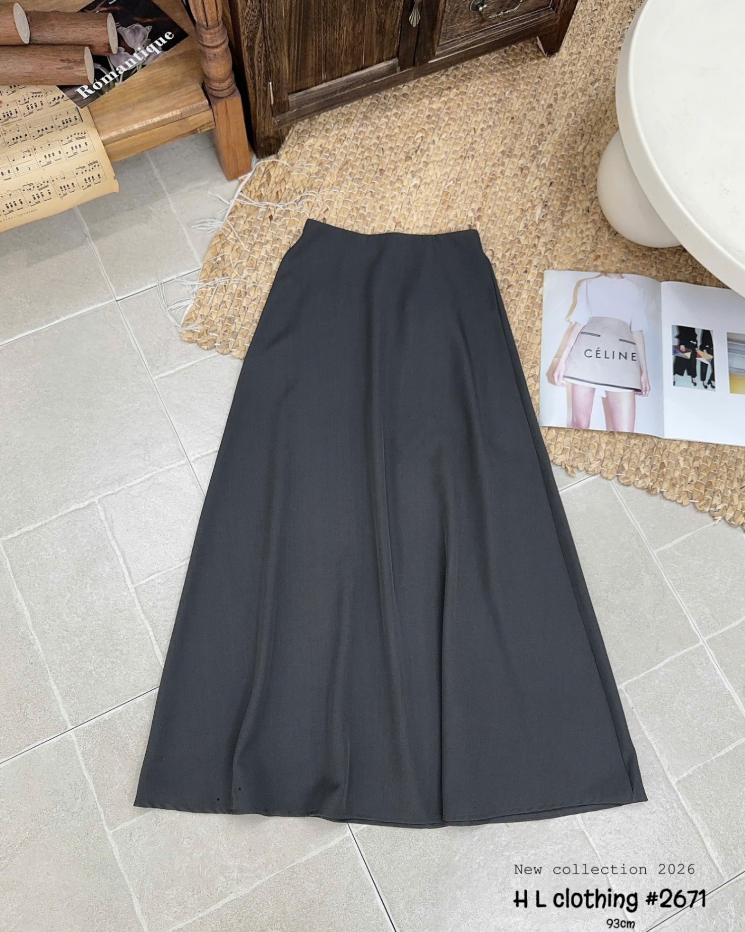 CV2671 Chân váy xòe dáng dài 93cm
