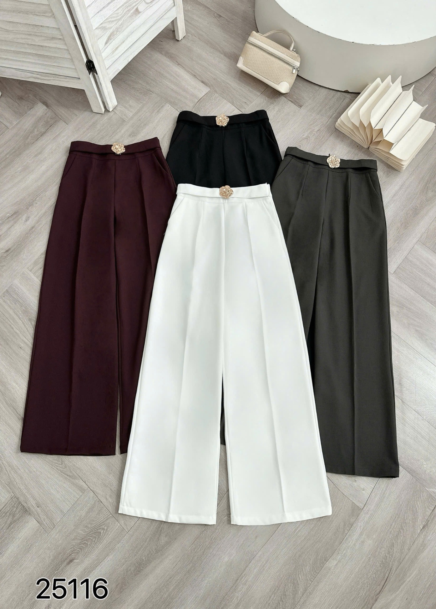 Q25116 Quần xuông cạp hoa QCCC