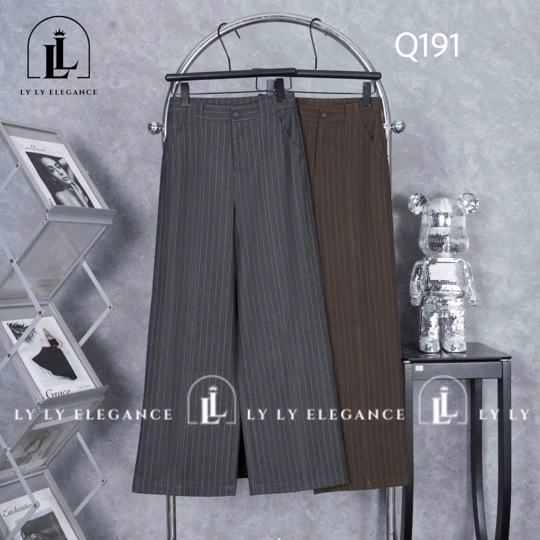 Q191 Quần xuông kẻ sọc