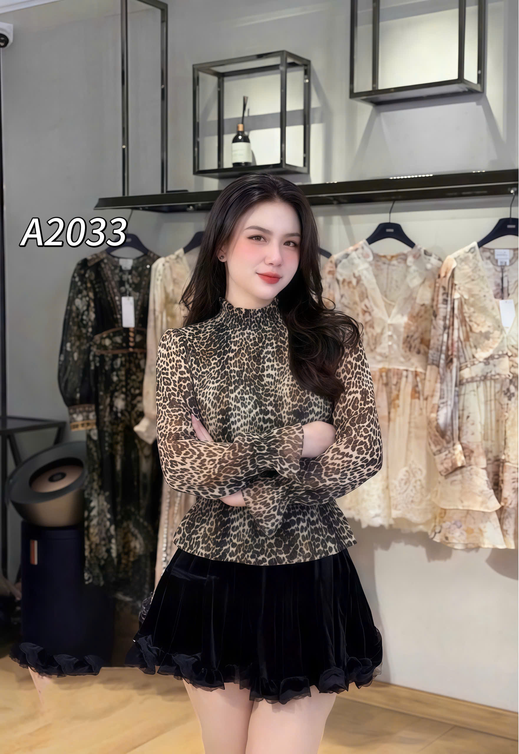 A2033 áo QC buộc eo