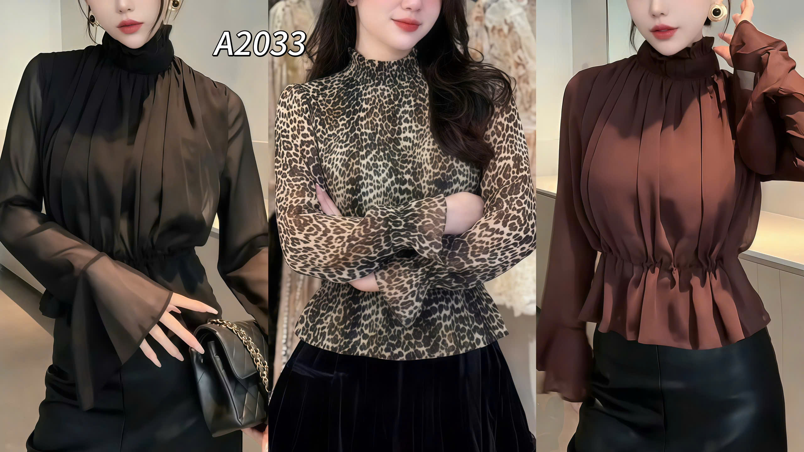 A2033 áo QC buộc eo