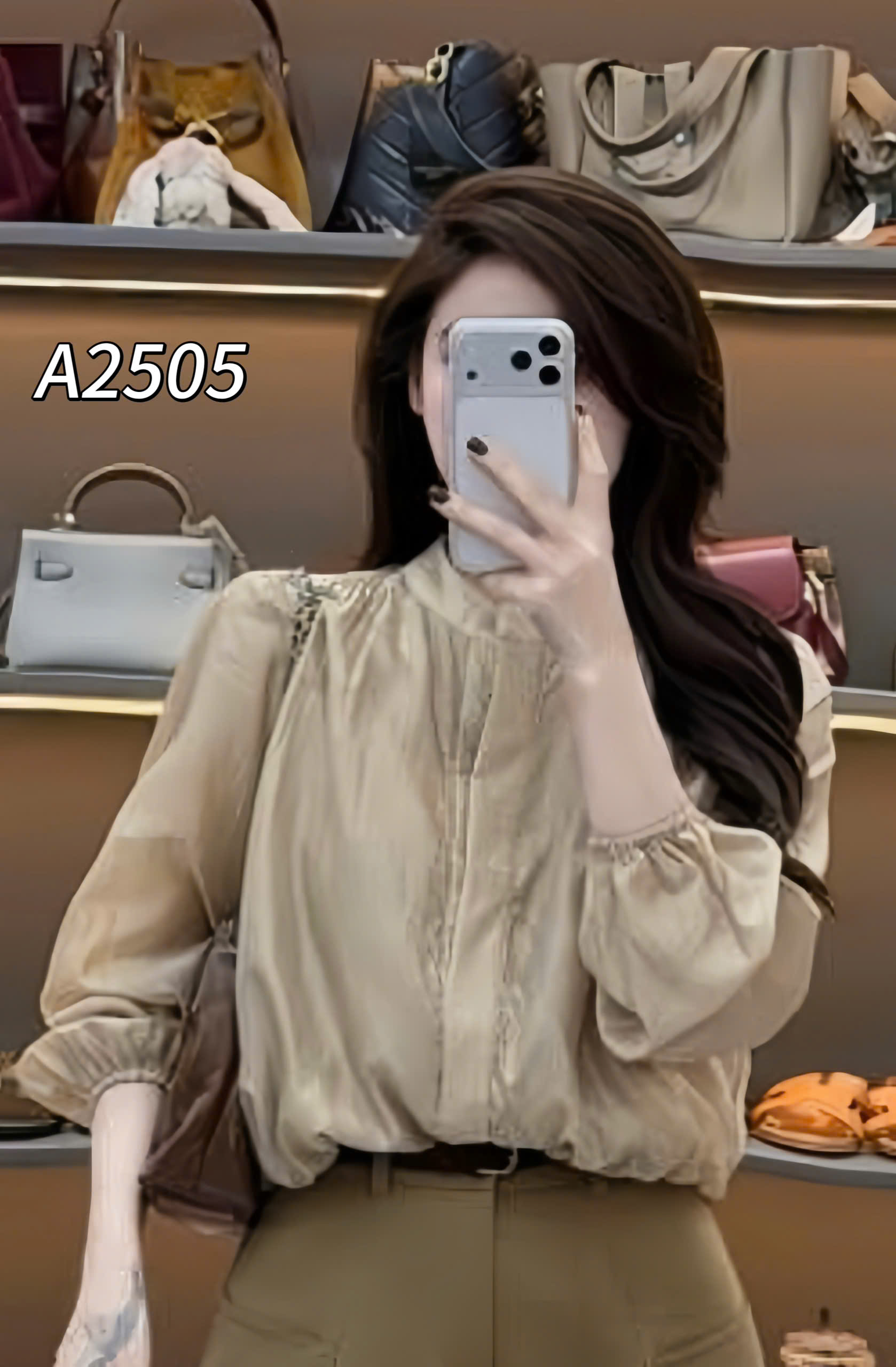 A2505 áo cổ trụ tay dài
