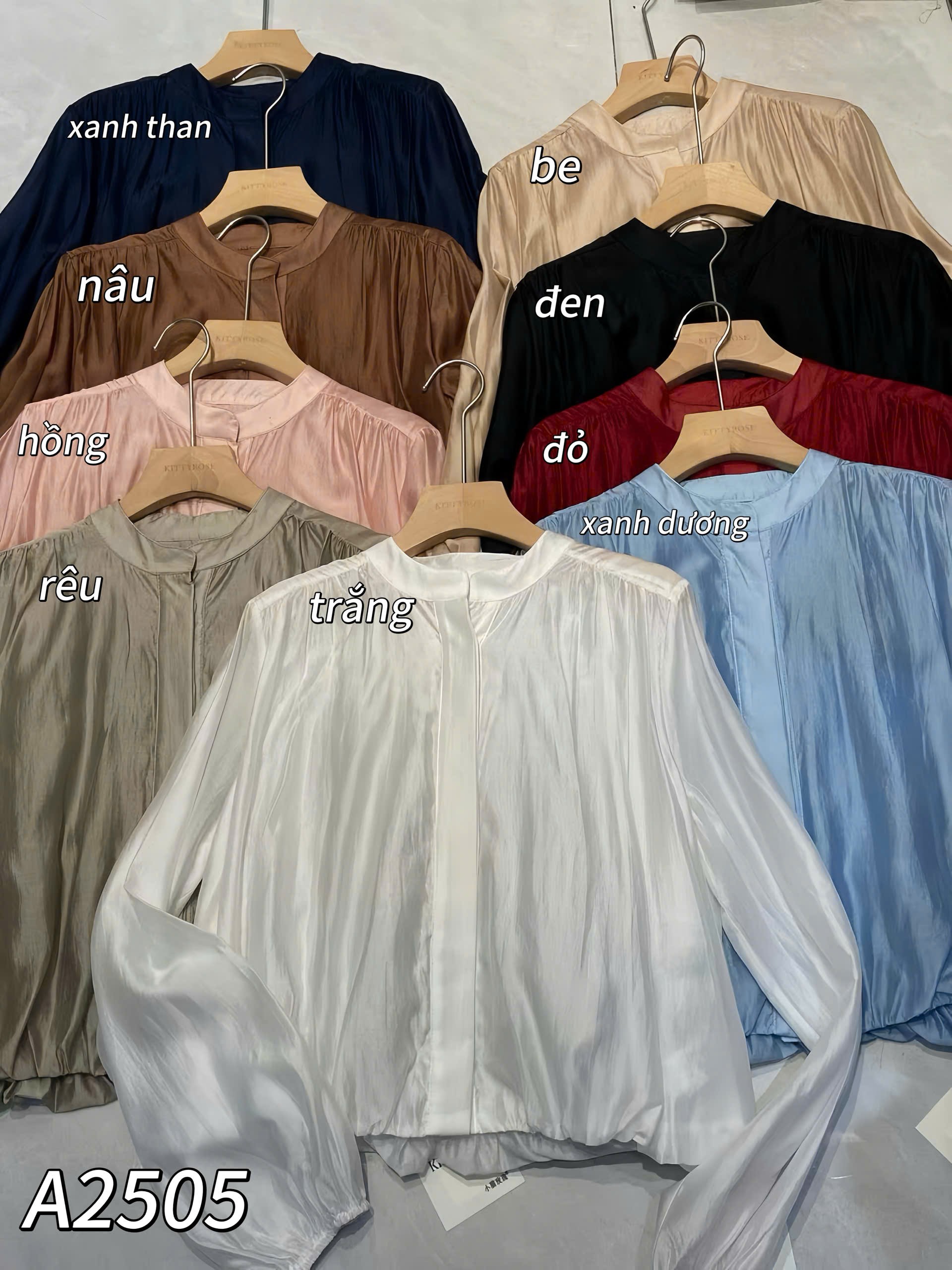 A2505 áo cổ trụ tay dài