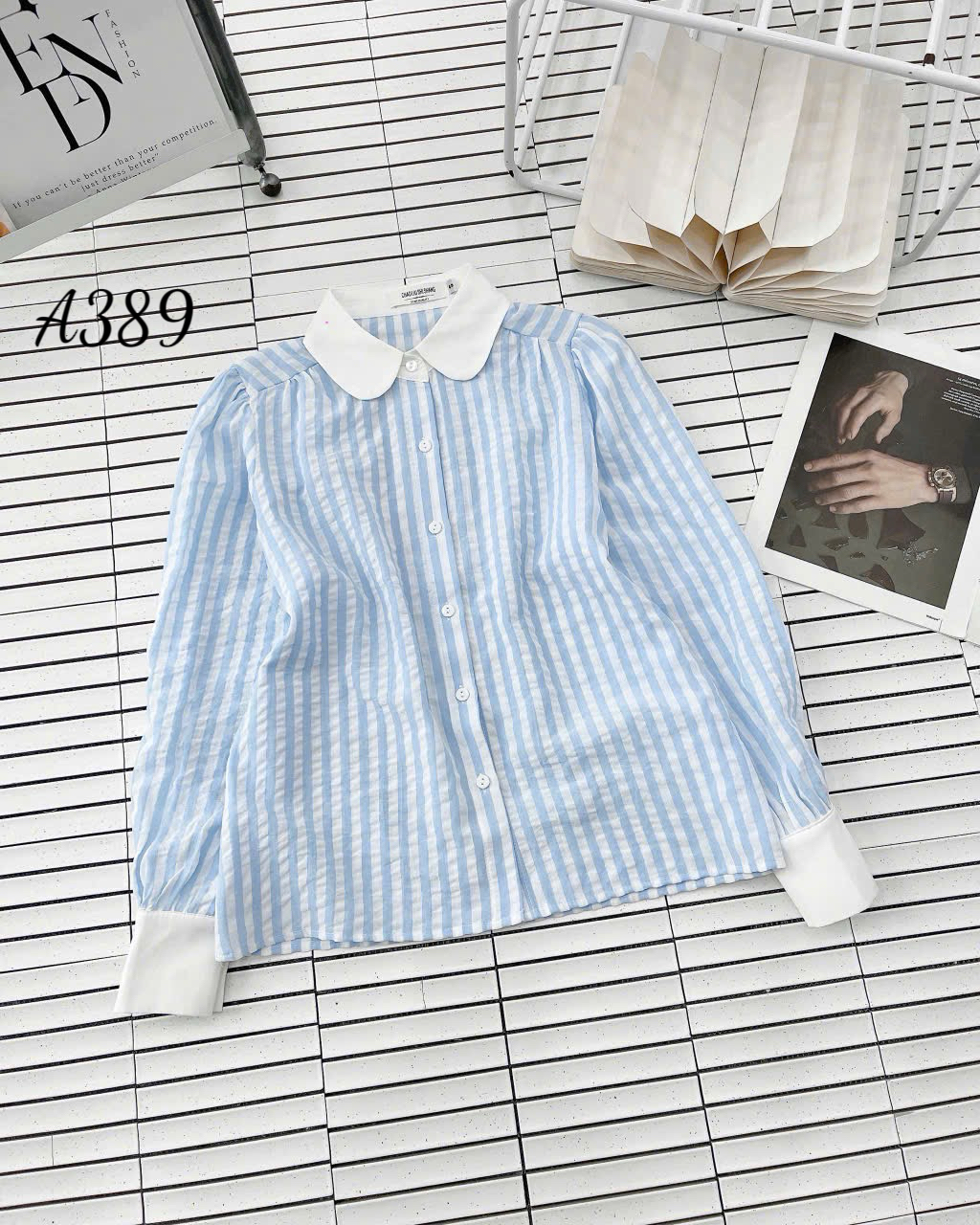 A389 Áo sơ mi kẻ tay dài
