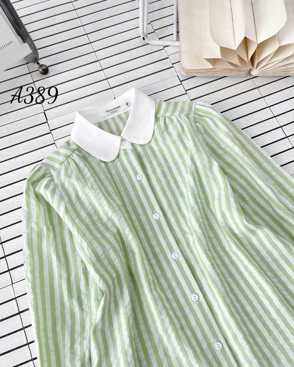 A389 Áo sơ mi kẻ tay dài