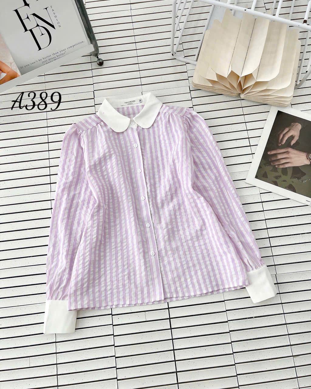 A389 Áo sơ mi kẻ tay dài