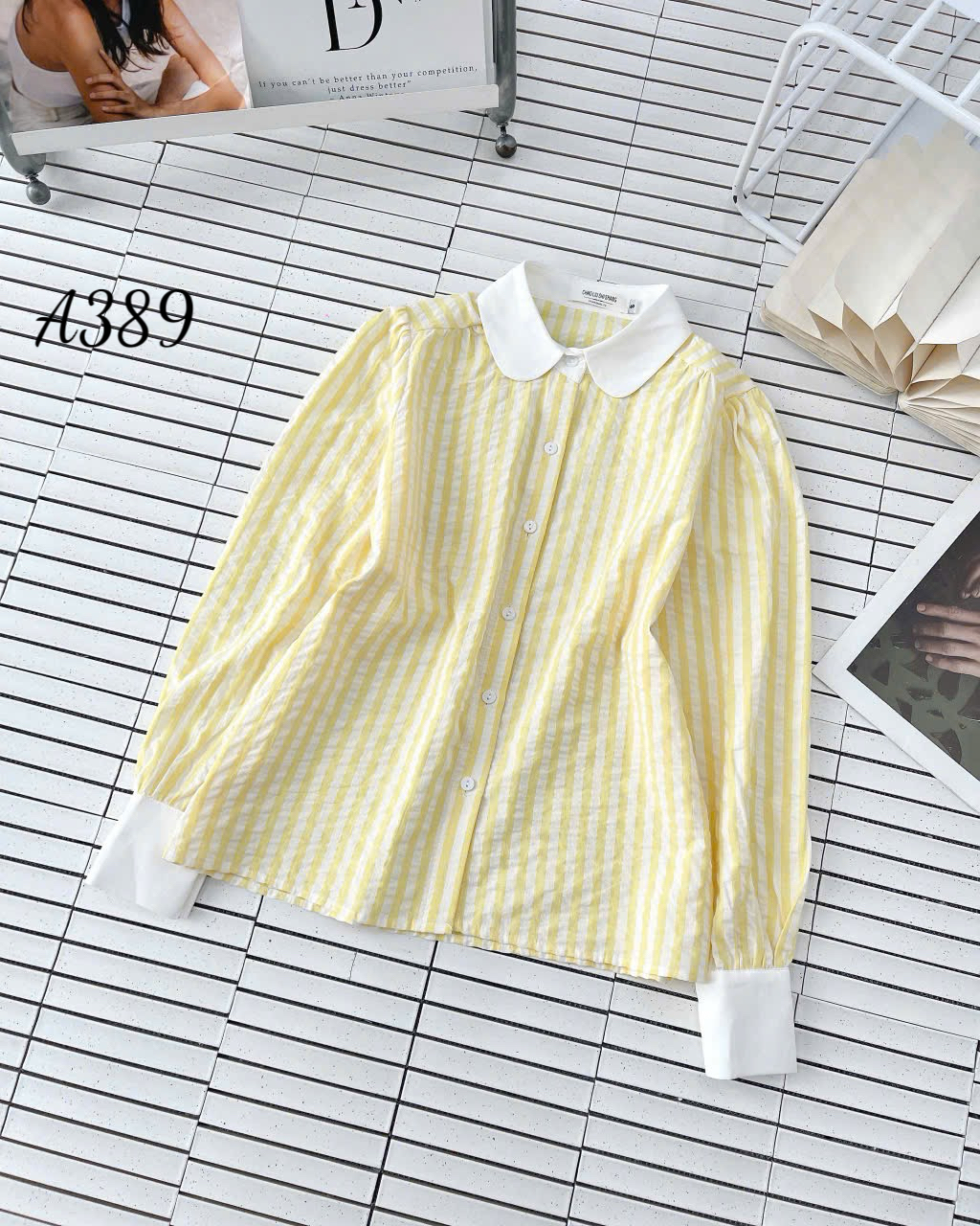 A389 Áo sơ mi kẻ tay dài