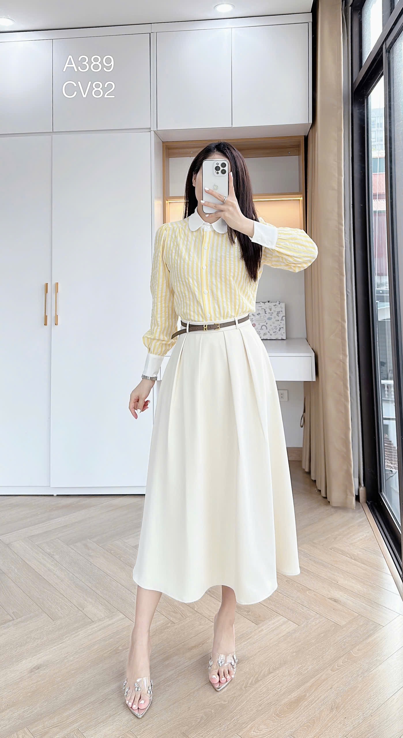 A389 Áo sơ mi kẻ tay dài