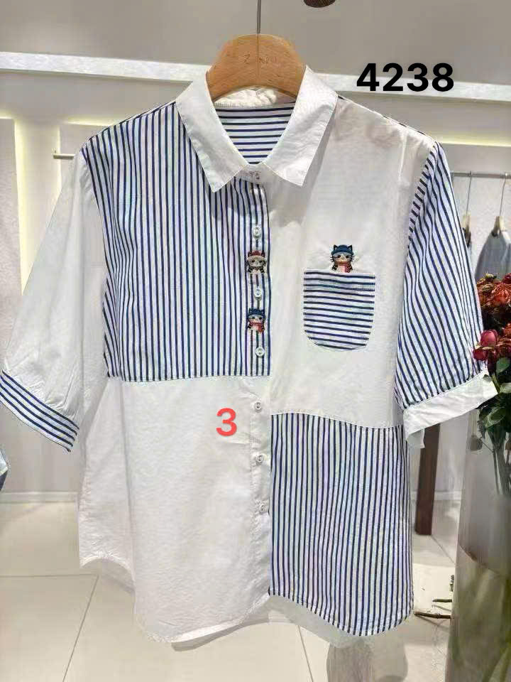 A4238 Áo sơ mi túi mèo