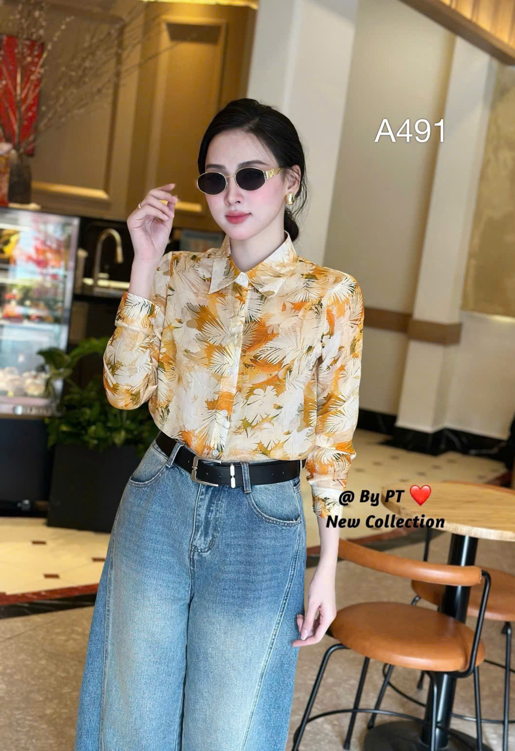 A491 Áo sơ mi hoa họa tiết