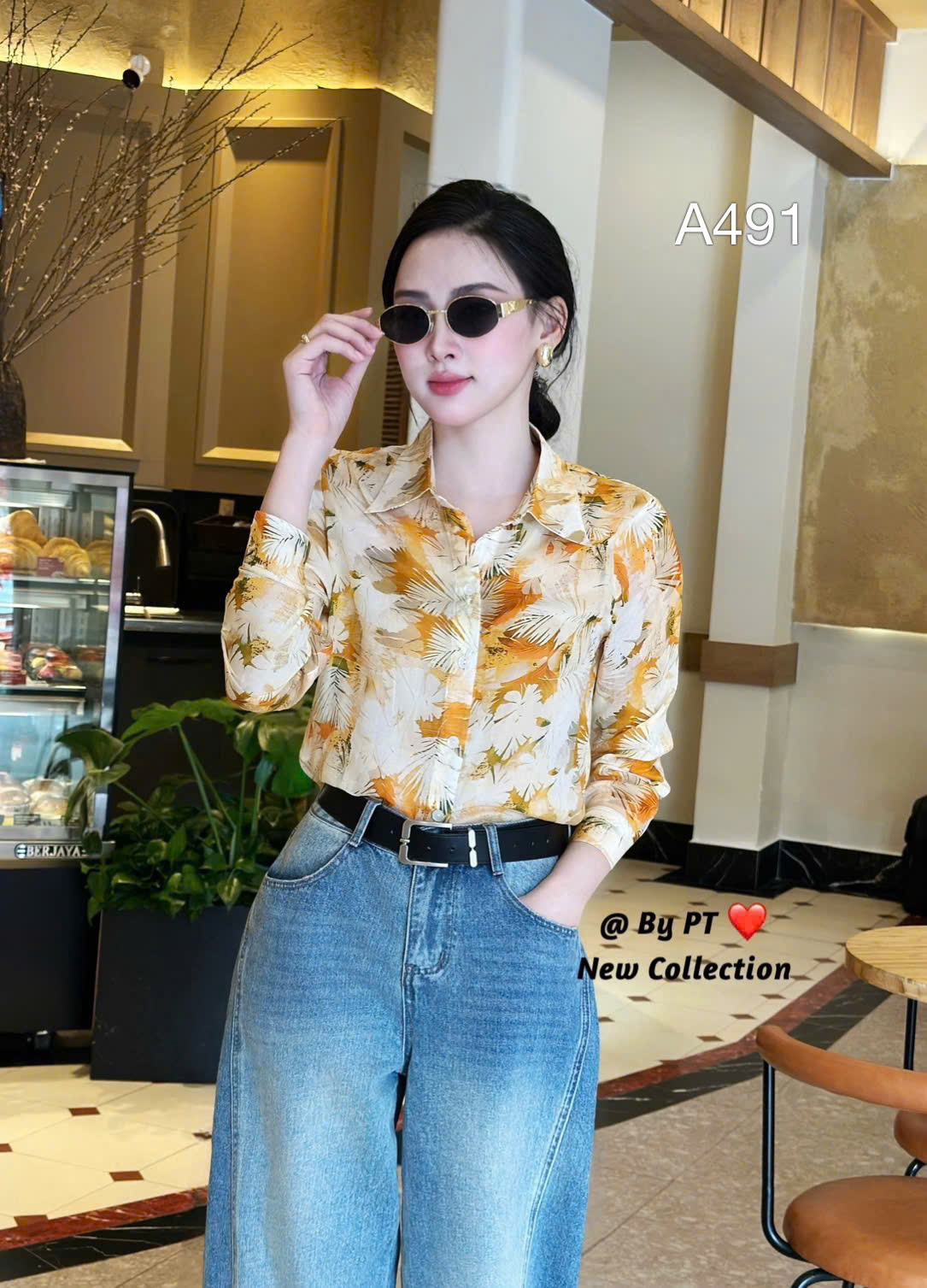 A491 Áo sơ mi hoa họa tiết