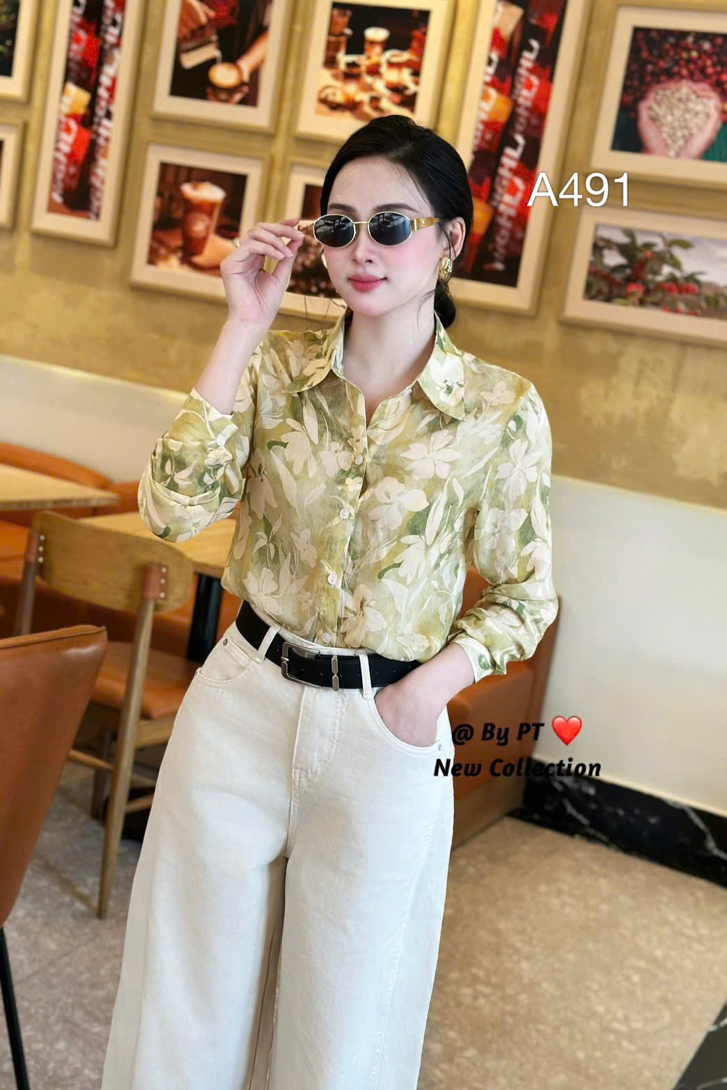 A491 Áo sơ mi hoa họa tiết