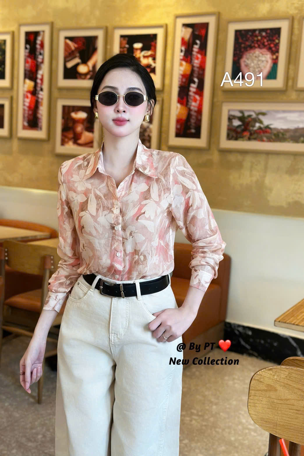 A491 Áo sơ mi hoa họa tiết
