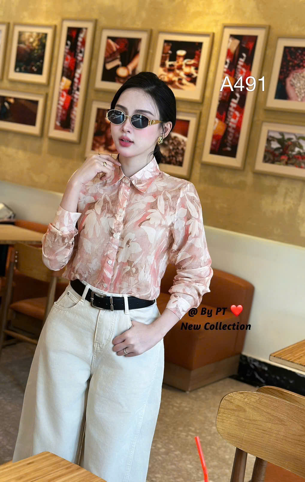 A491 Áo sơ mi hoa họa tiết