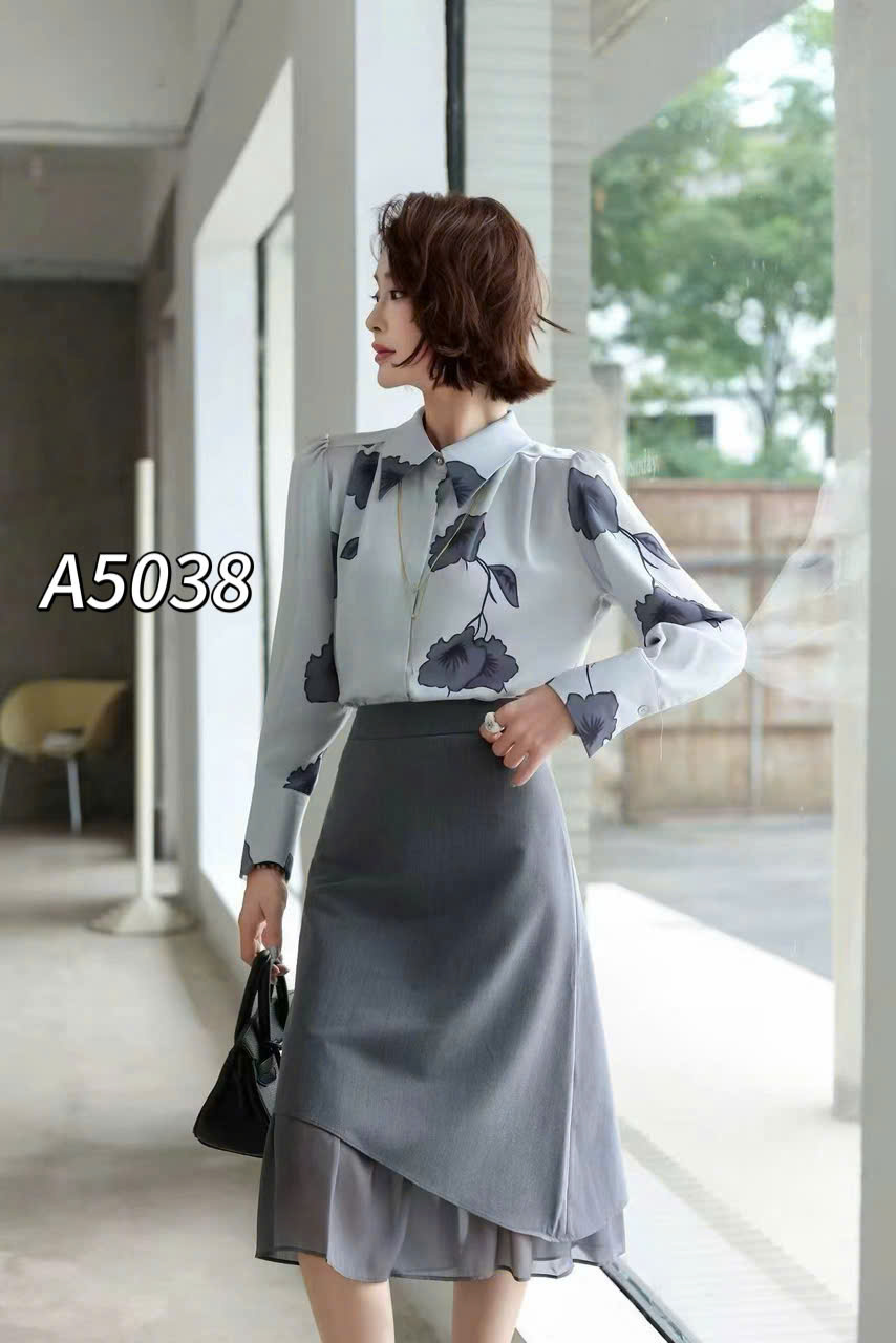 A5038 Áo sơ mi hoa QC