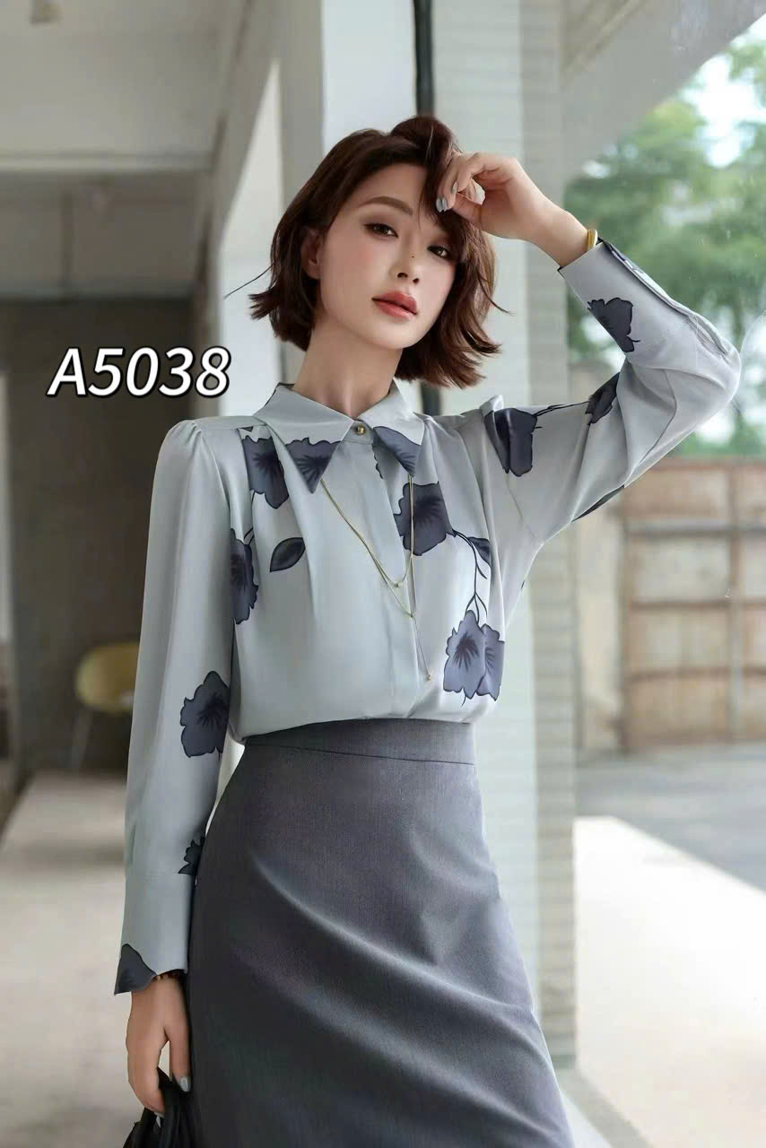 A5038 Áo sơ mi hoa QC