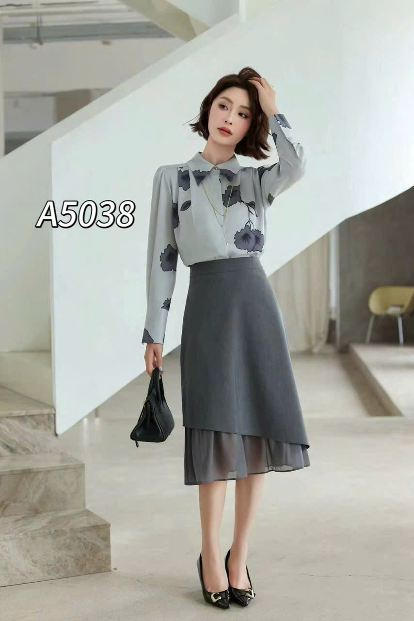 A5038 Áo sơ mi hoa QC