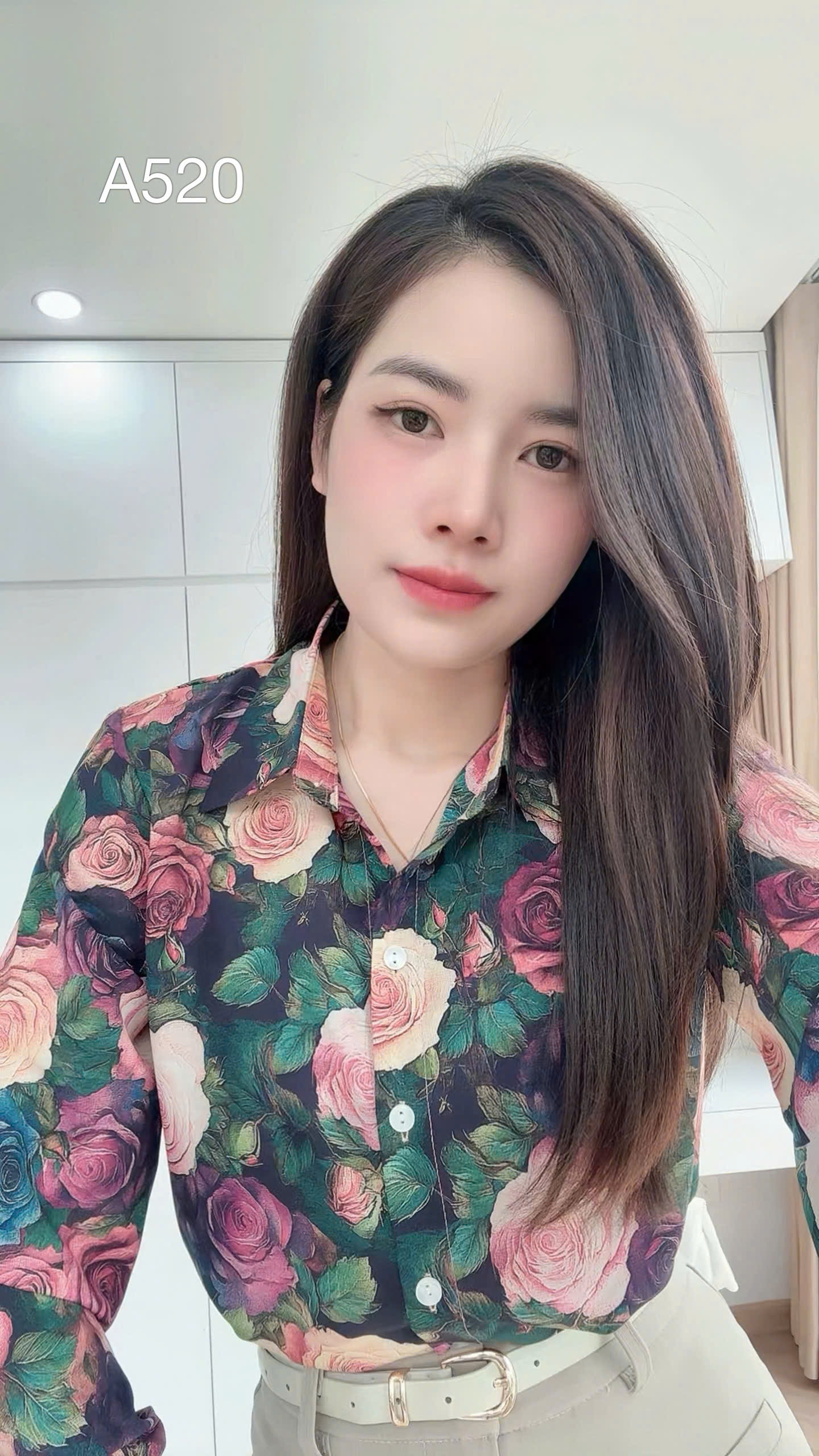A520 áo hoa dài tay