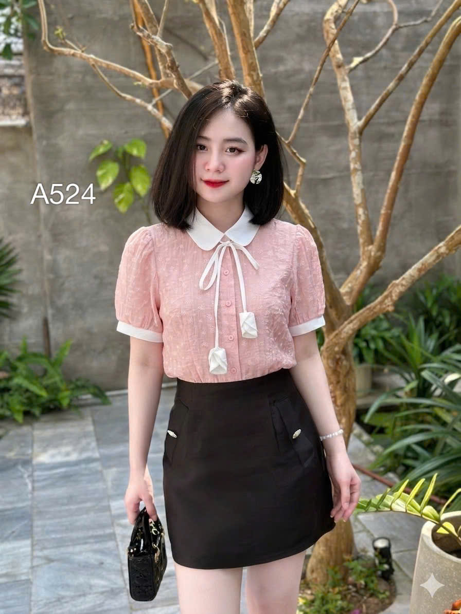 A524 áo dây hoa tuylip