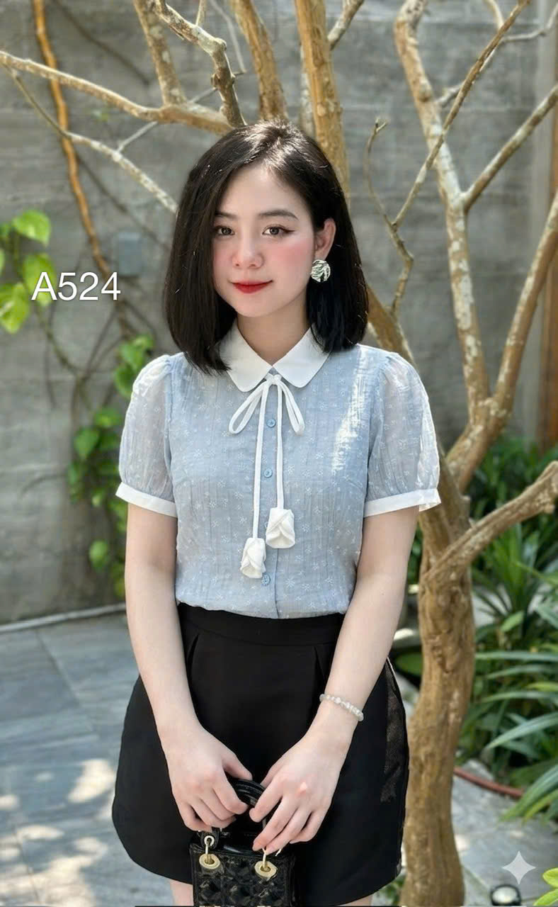 A524 áo dây hoa tuylip