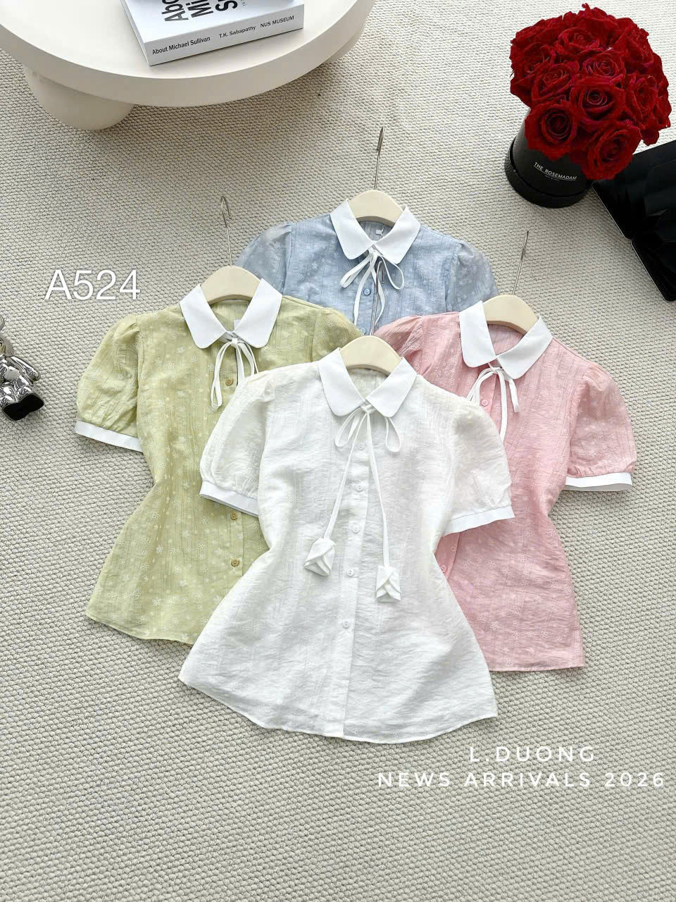 A524 áo dây hoa tuylip