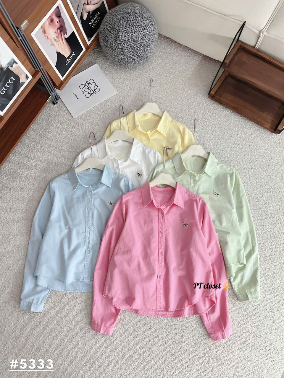 A5333 Áo sơ mi thêu ngựa