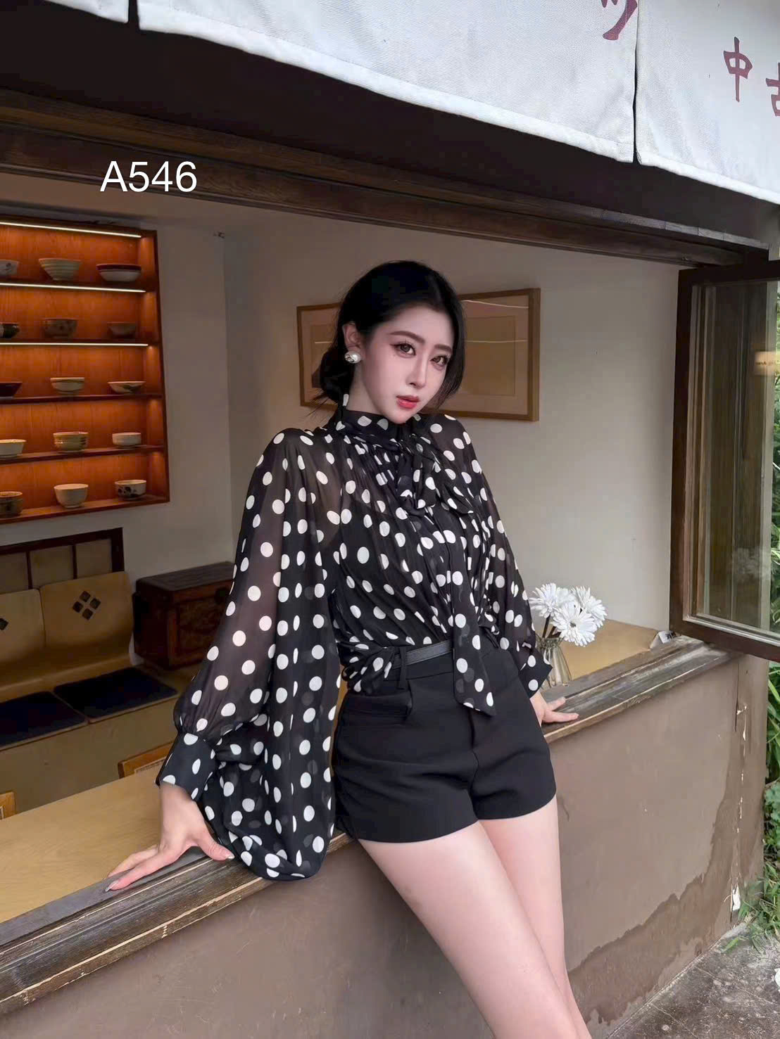 A546 Áo sơ mi tay bồng