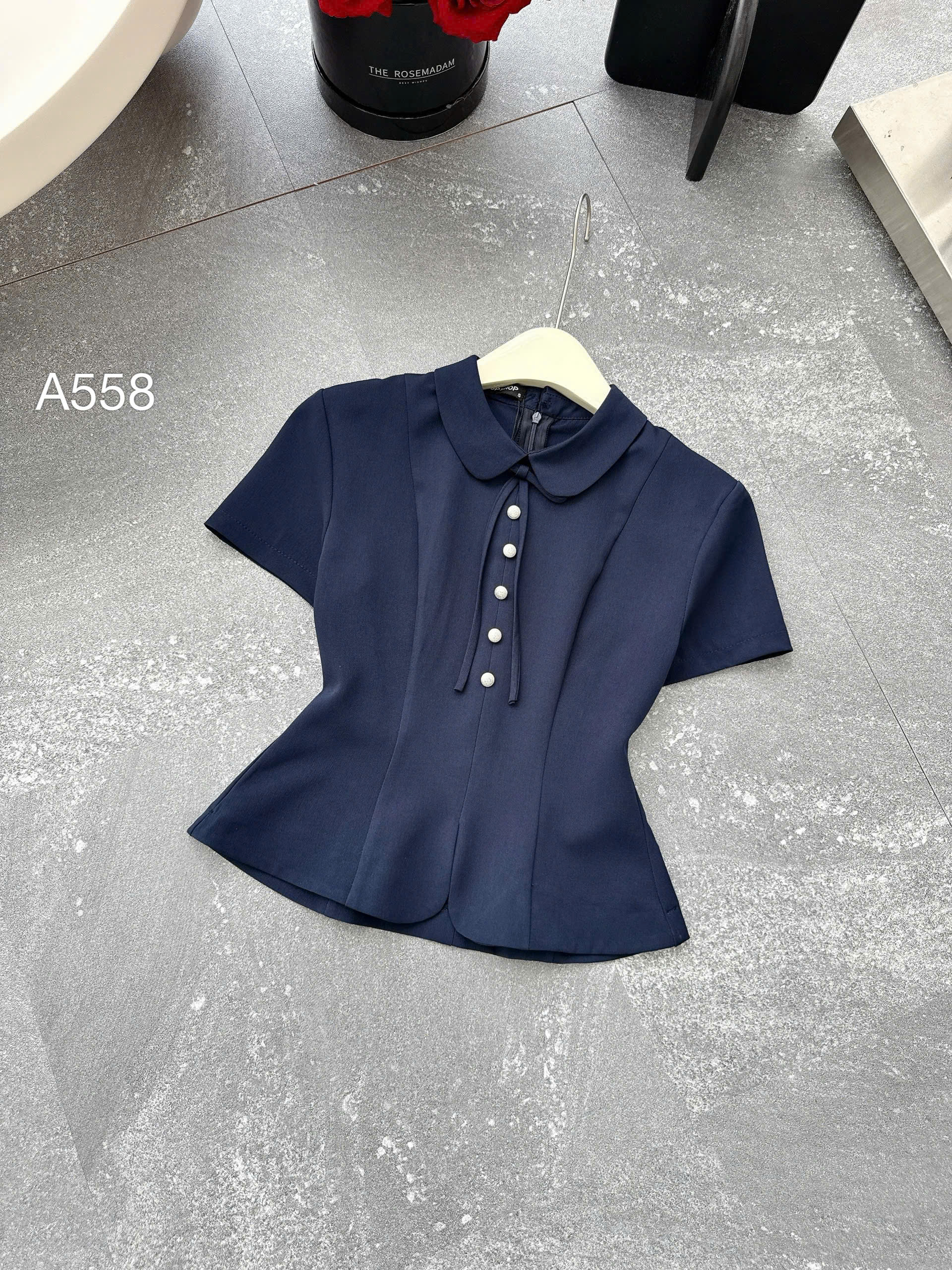 A558 áo peplum khóa lưng