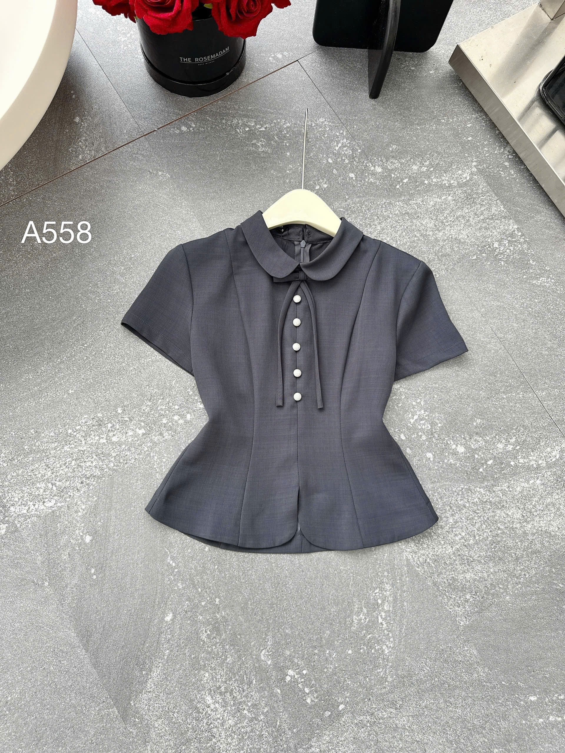 A558 áo peplum khóa lưng