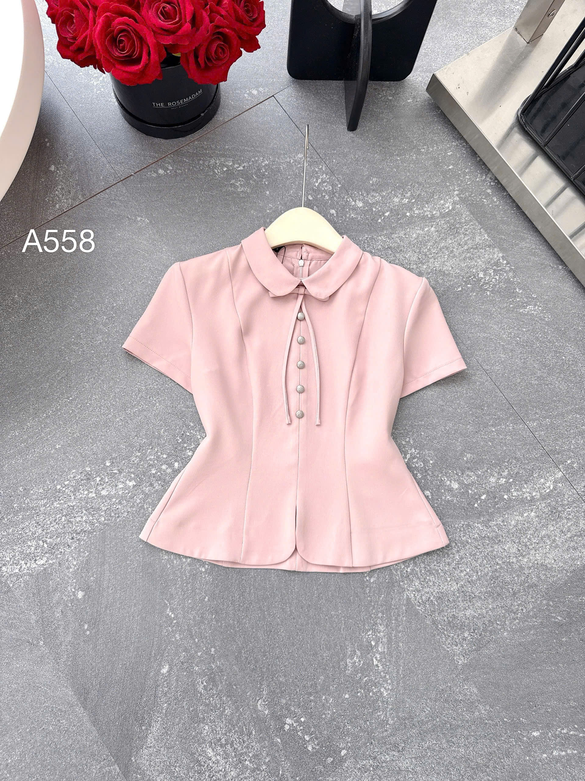 A558 áo peplum khóa lưng